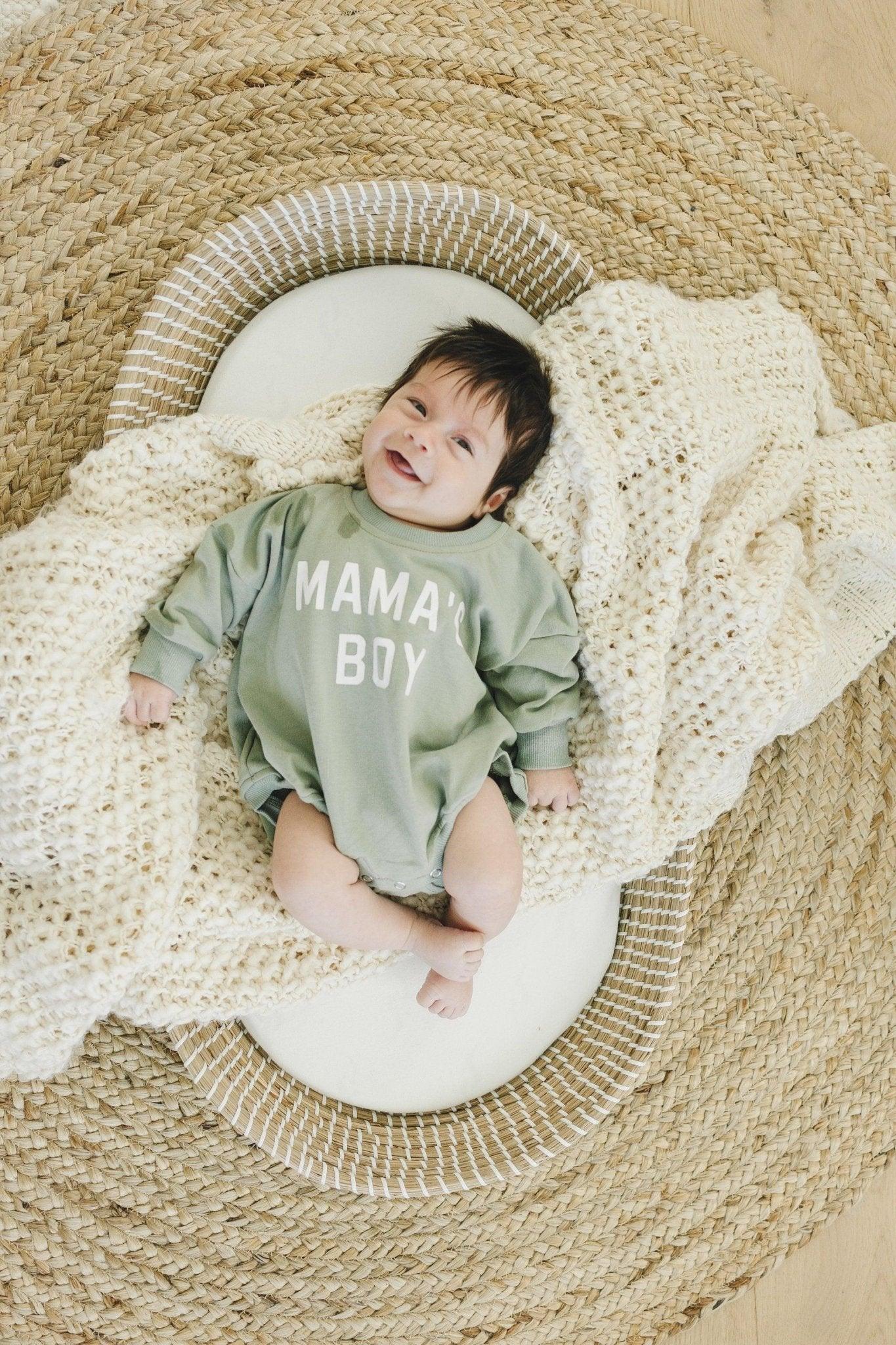 Little Joy Co. Mama's Boy Sweatshirt Romper - more colors