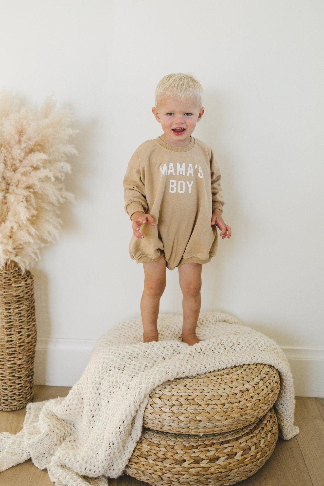 Little Joy Co. Mama's Boy Sweatshirt Romper - more colors