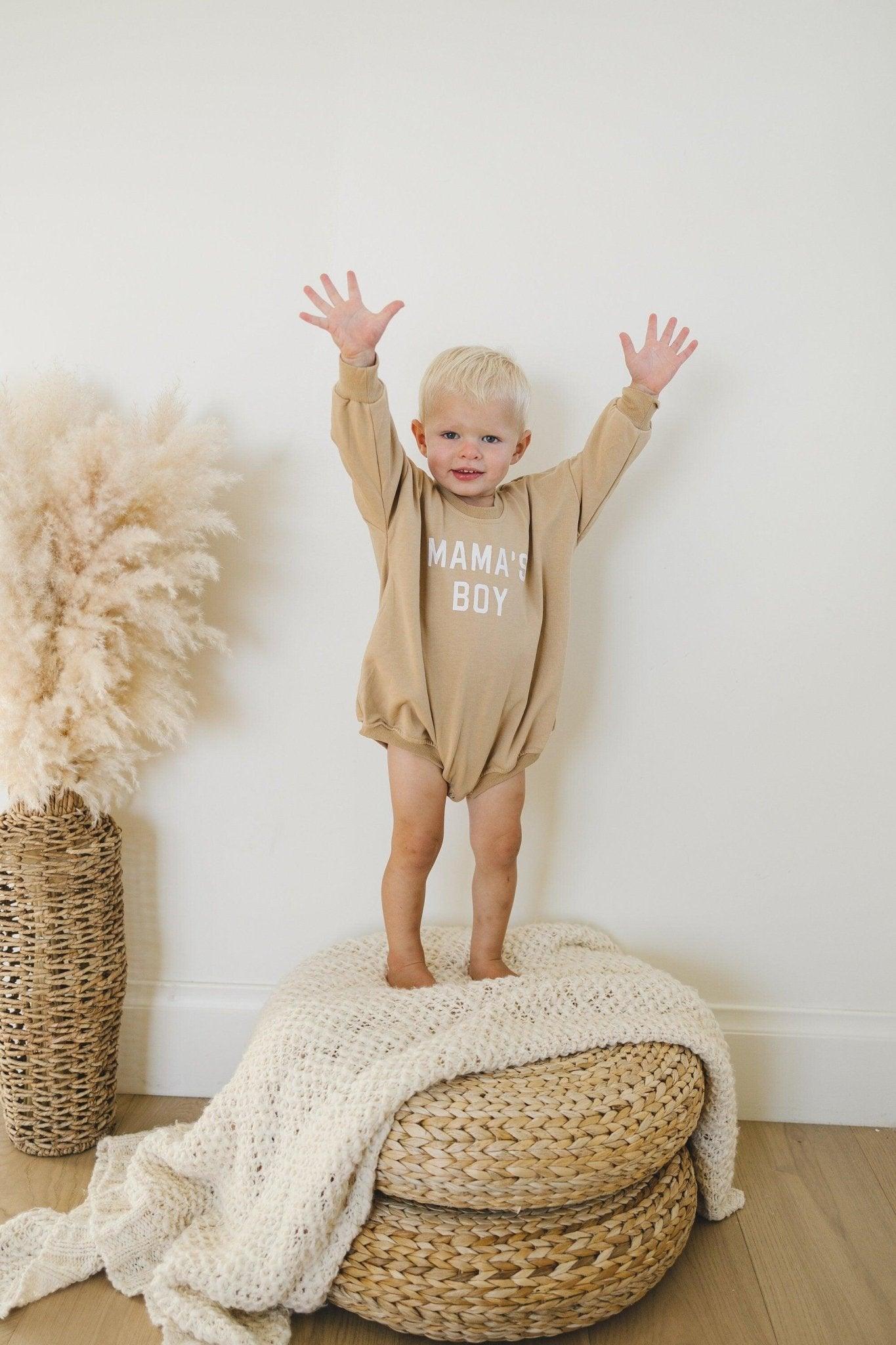 Little Joy Co. Mama's Boy Sweatshirt Romper - more colors