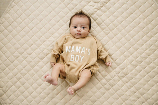 Little Joy Co. Mama's Boy Sweatshirt Romper - more colors