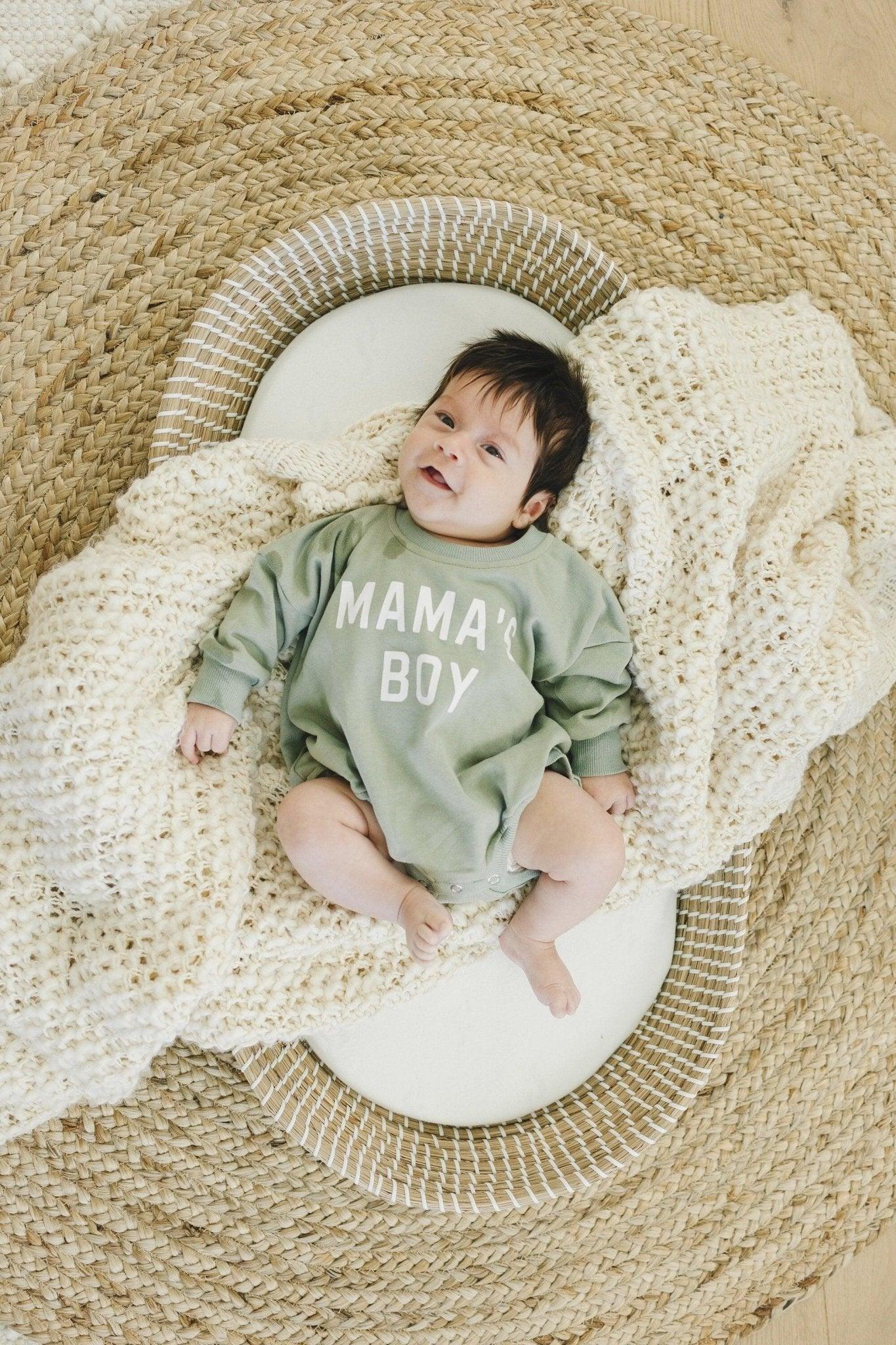 Little Joy Co. Mama's Boy Sweatshirt Romper - more colors