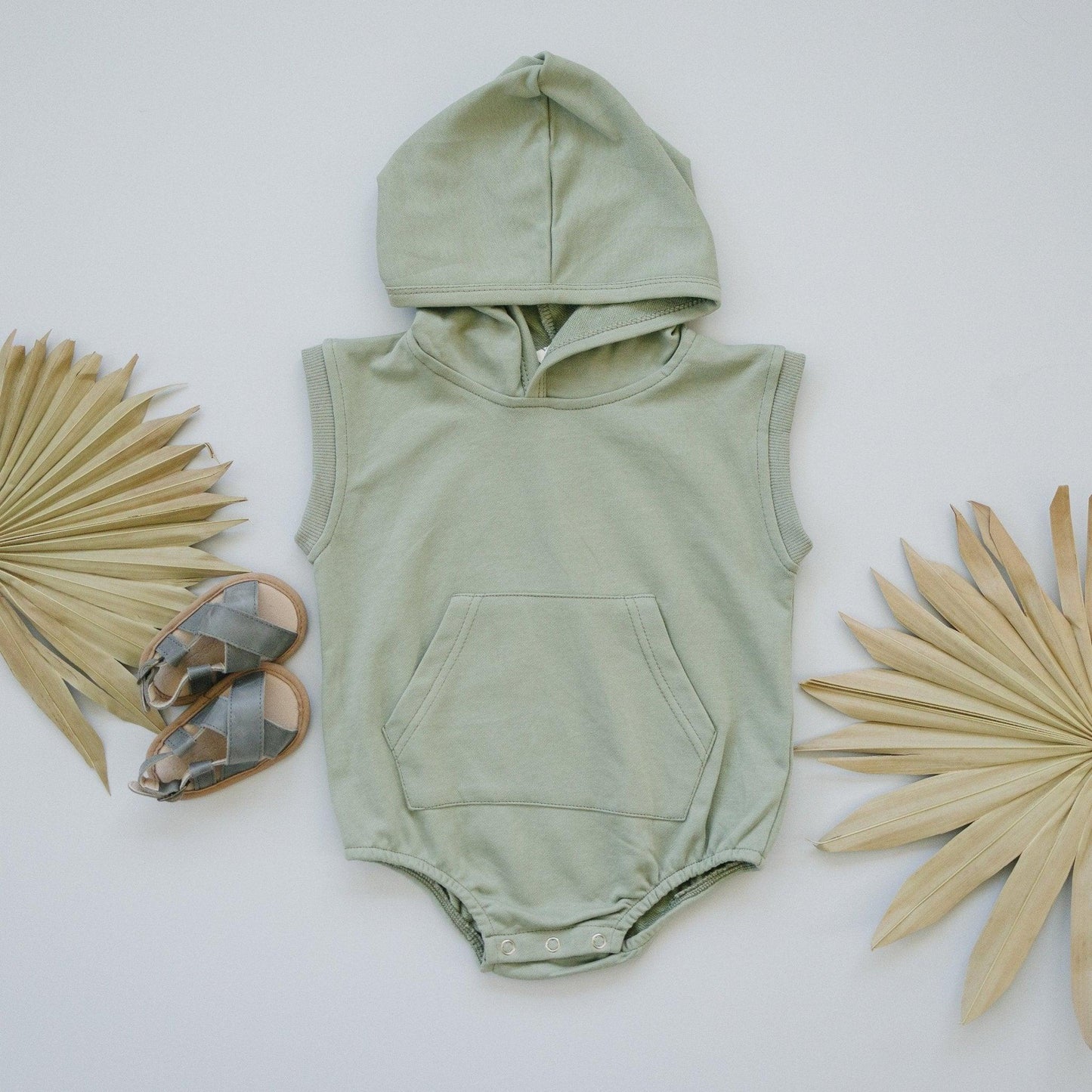 Little Joy Co. Sleeveless Hoodie Romper