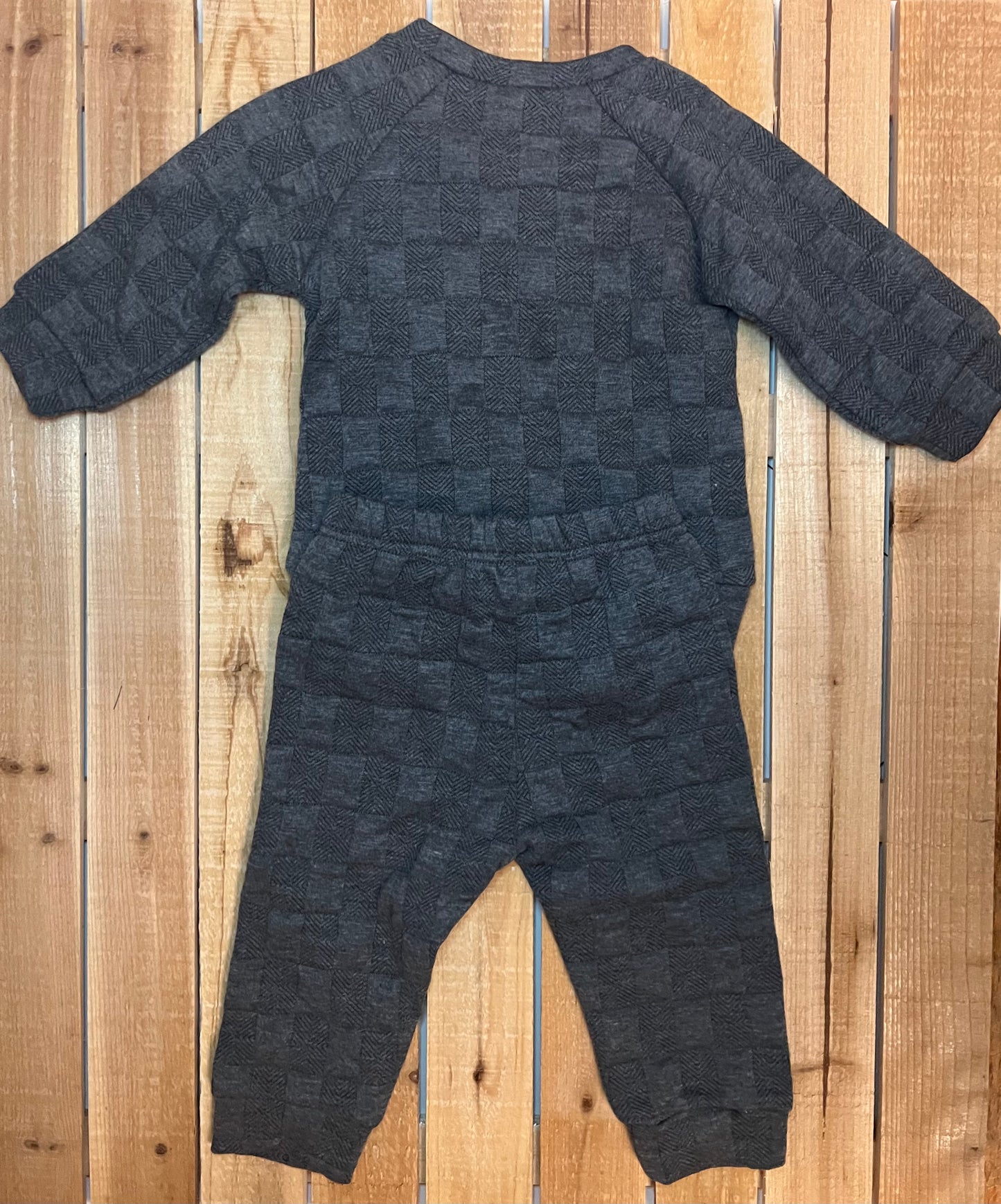 Checkered Stitch Sweatshirt and Pants Set