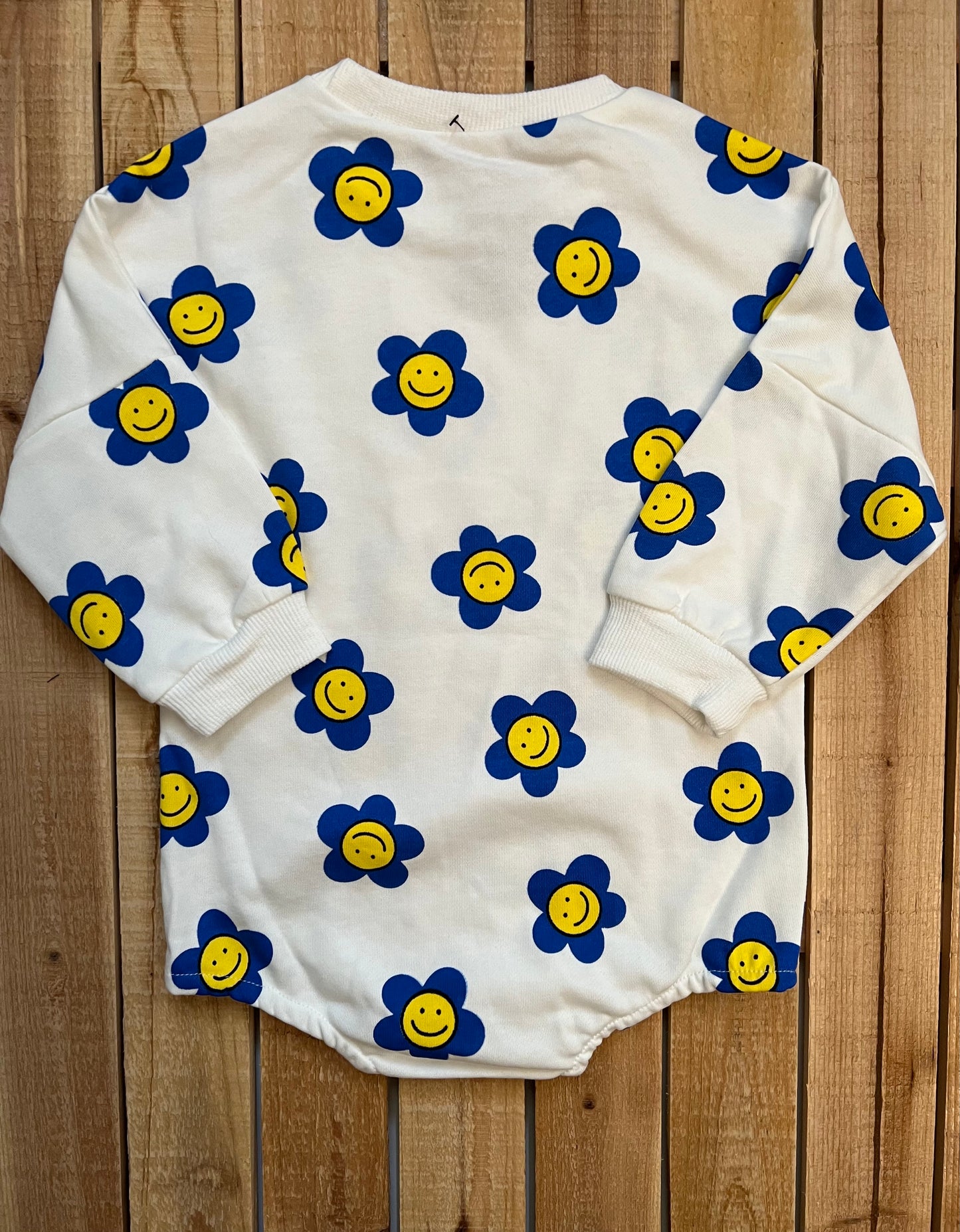 Daisy Smile Print Bubble Romper