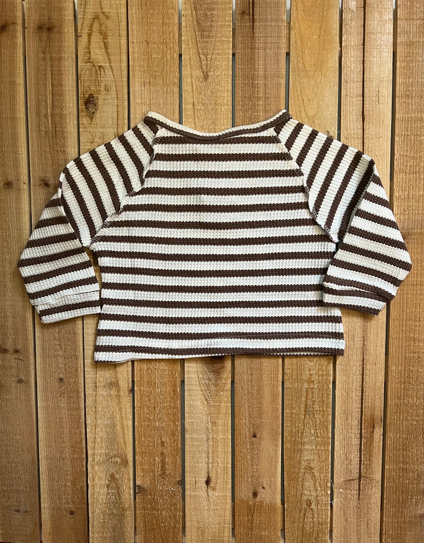 Waffle Knit Striped Top