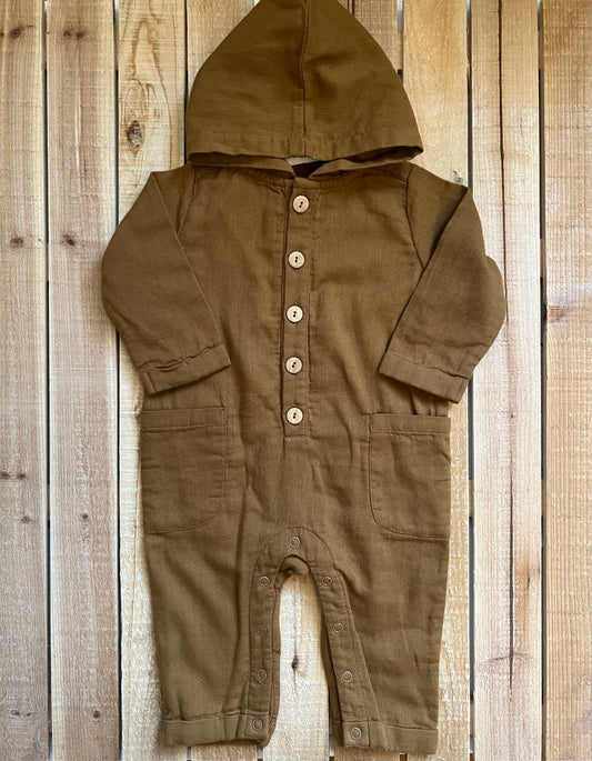 City Mouse Hooded Romper with Pockets