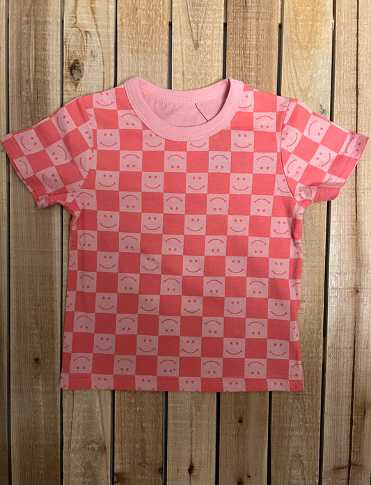 Checkered Smiley Graphic Tee