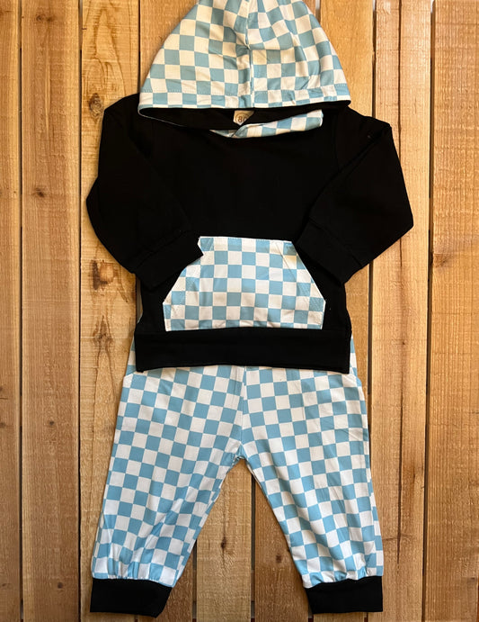 Checkered Hoodie and Pant Set