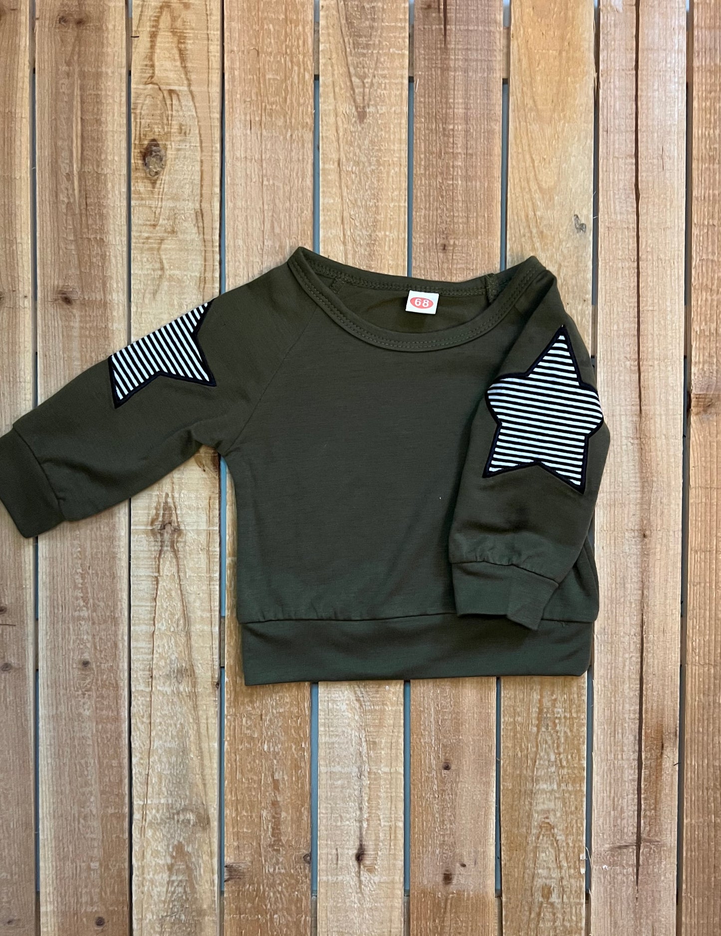 Army Green Striped Star Set with Hat
