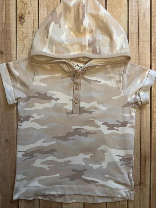 City Mouse Neutral Camo Short Sleeve Hoodie