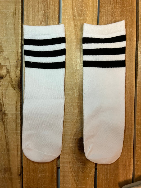 White and Black Striped Socks
