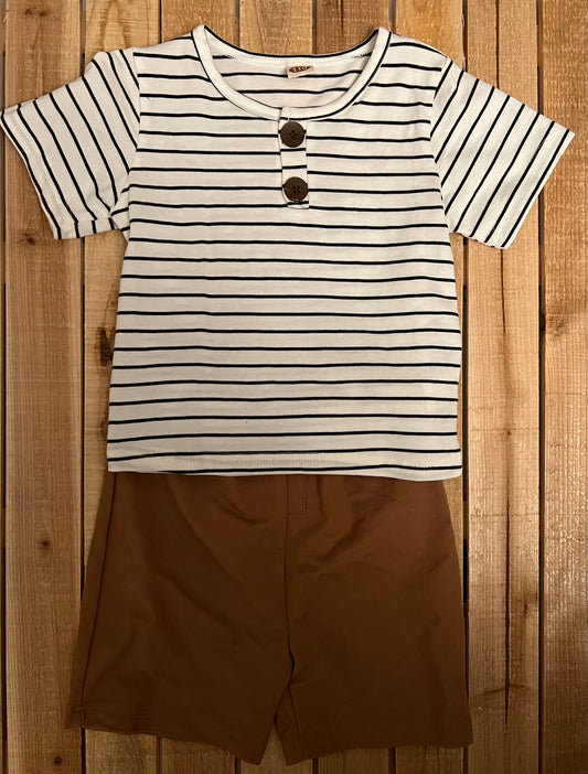 Striped Top and Shorts Set