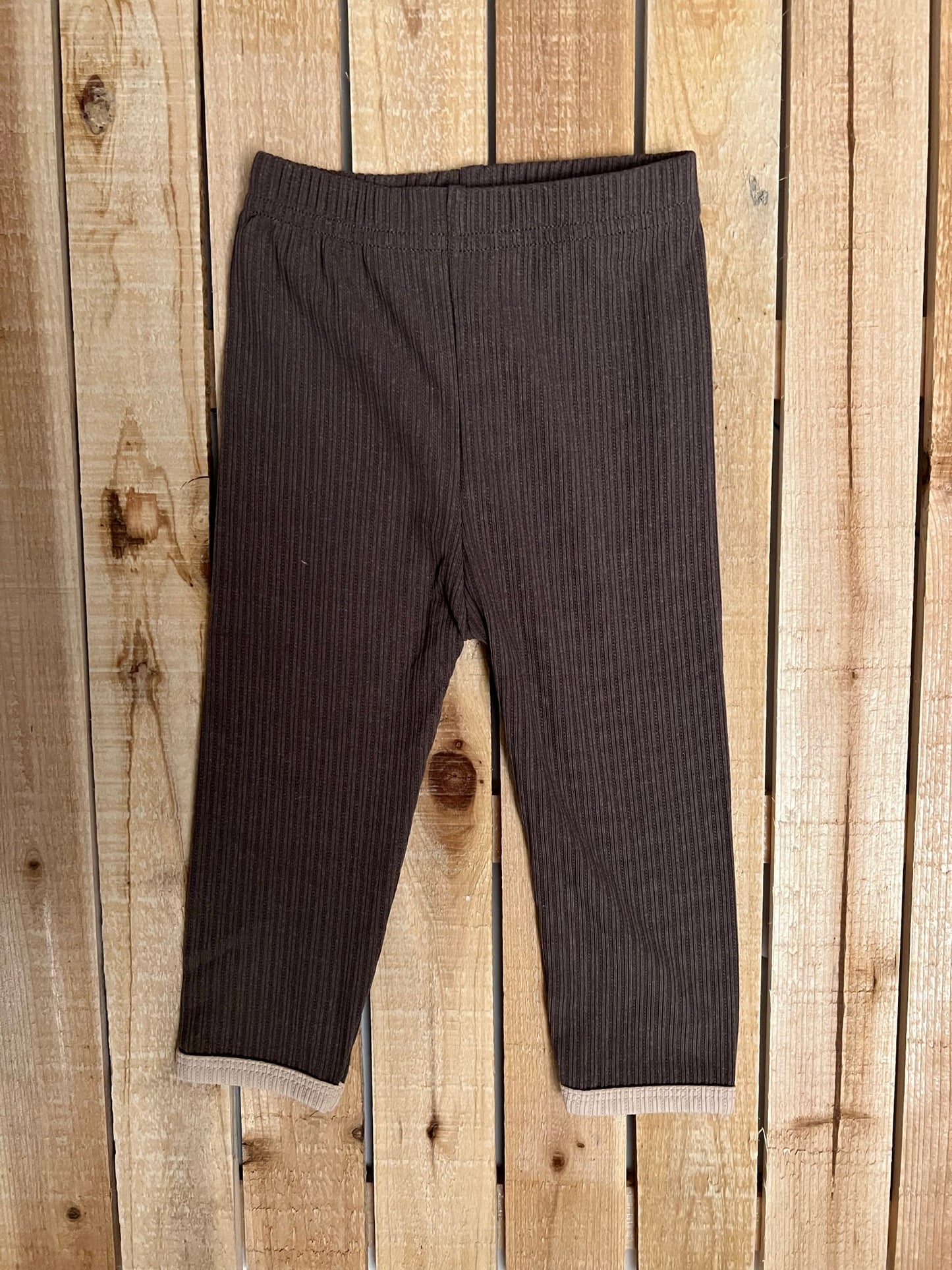 Ribbed Brown Top and Pant Set