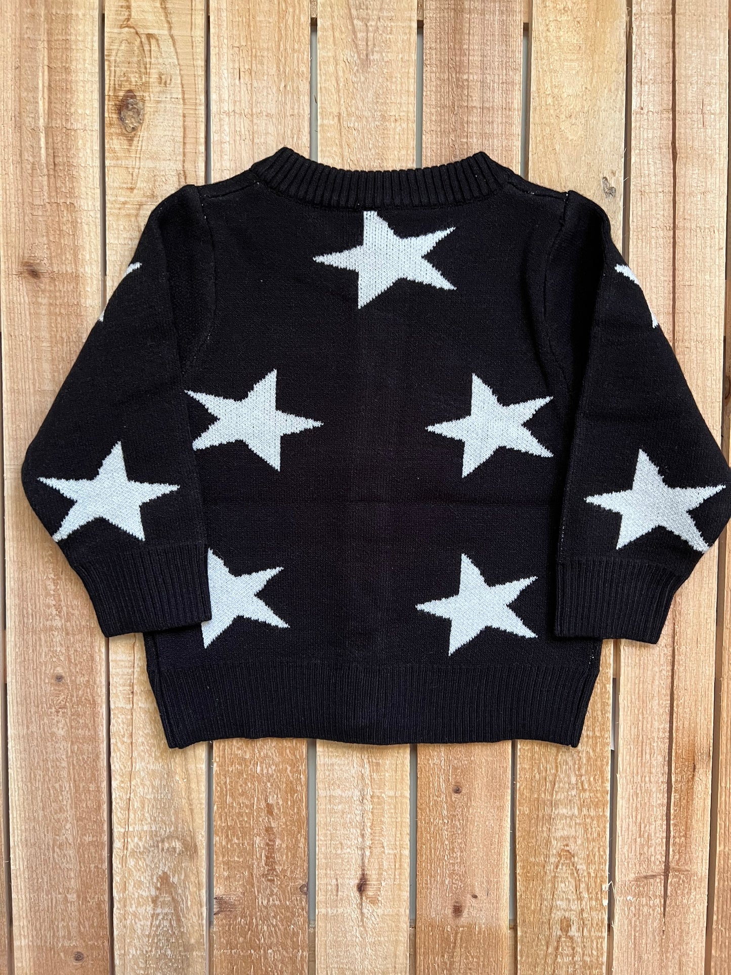 Star Print Button Cardigan