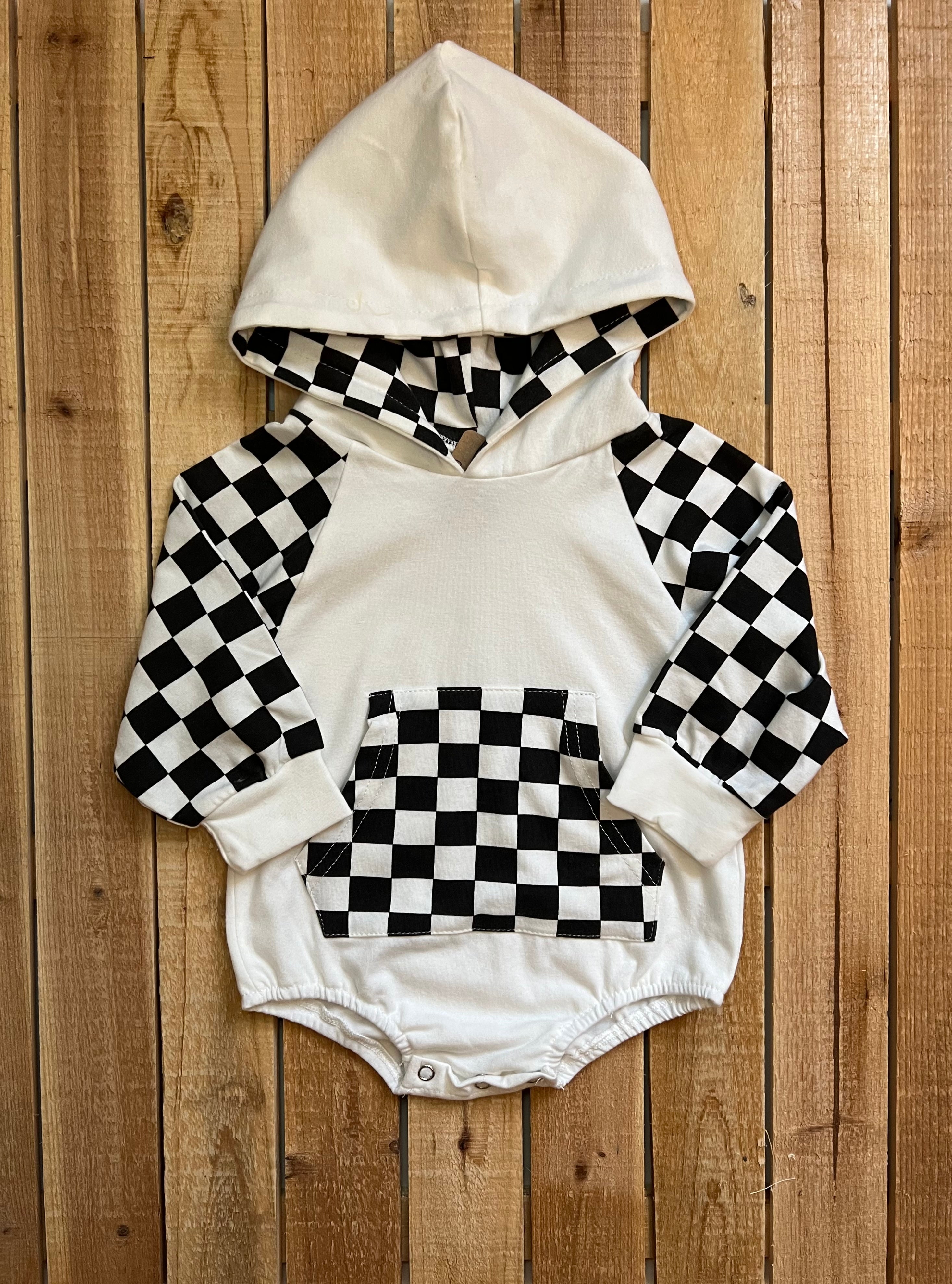 Black and White Checkered Romper