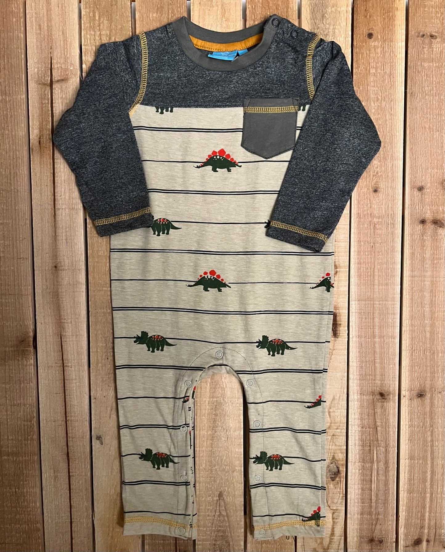 Racing Dinosaur Print Romper