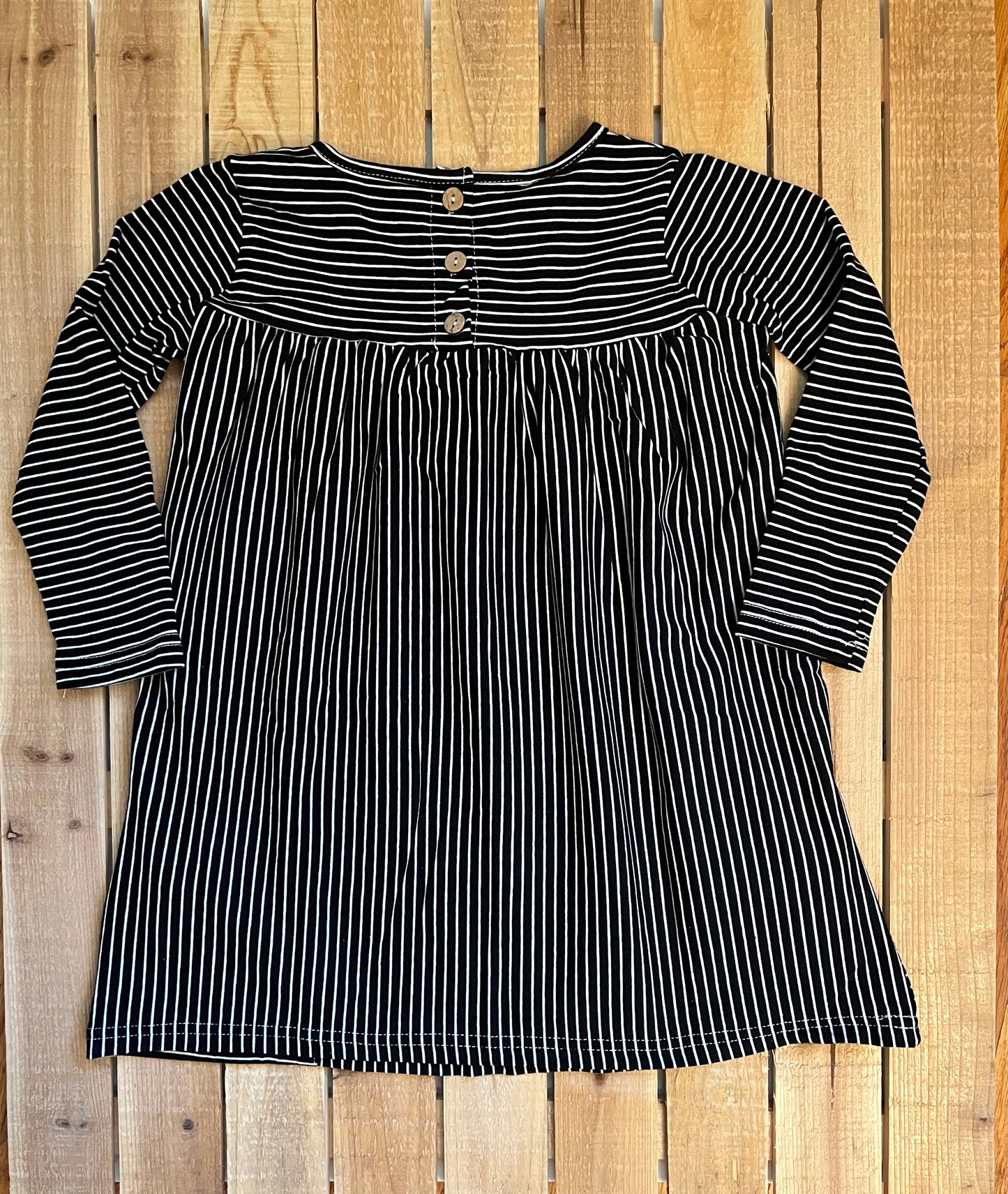 Black Stripe Pocket Dress